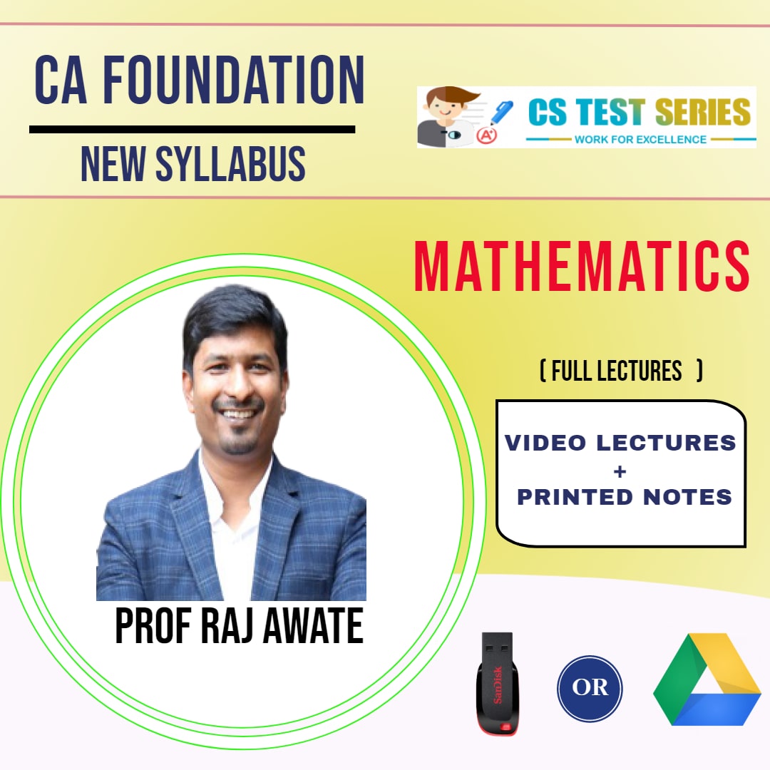 CA FOUNDATION Paper-3: Mathematics Full Lectures By Prof. Raj Awate